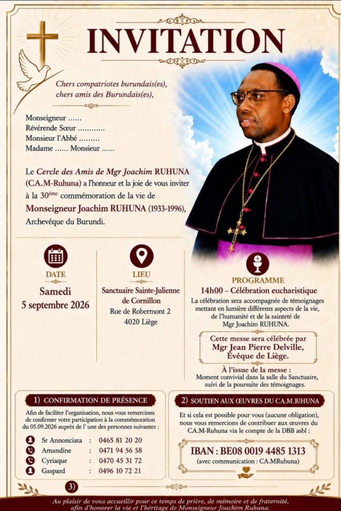 Monseigneur Ruhuna Joachim : Un bâtisseur au cœur de Ruyigi